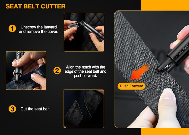 2-in-1 Car Accessories, Rapid Escape, Emergency Rescue Tool for Auto Accidents.