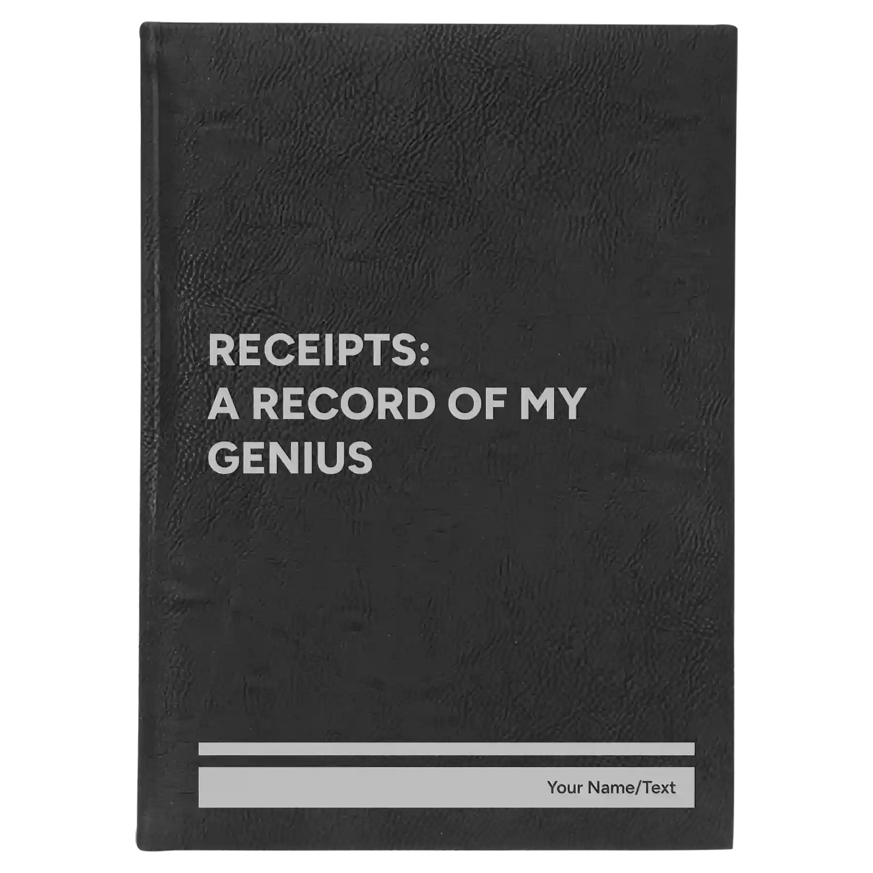 Personalized My Genius Leatherette Sketch Book (large) | Black/Silver