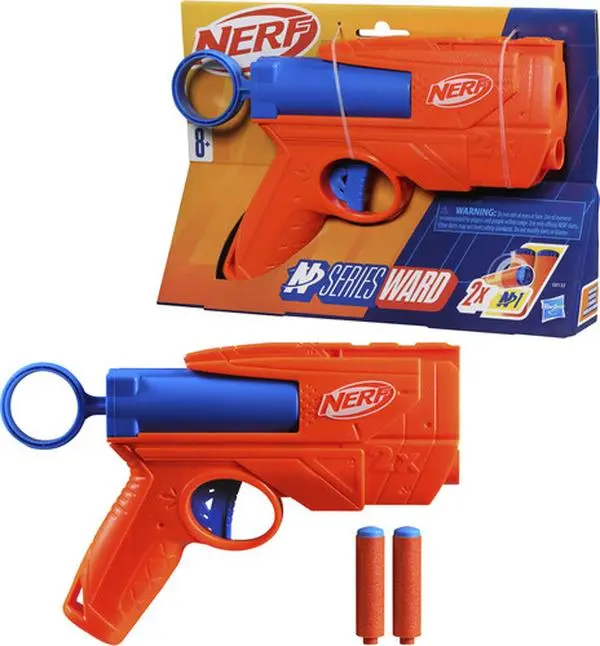 Nerf N-Series Ward Dart Blaster Collectible [COLLECTIBLES] - Compact Design, 2-Dart Capacity, Distance Feature, Choking Hazard Small Parts Warning
