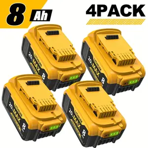1/2/4 Packs 8.0Ah 20V Lithium Ion Battery For DCB200 DCB201 DCB206 Cordless Power Tool Replacement Charger