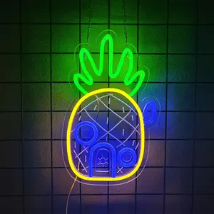 Pineapple House Neon Sign  Under Sea Pineapple  Neon Signs for Wall Decor,Ocean Theme Neon Lights Signs for Kids Room Bedroom Decorations Gifts for Kids