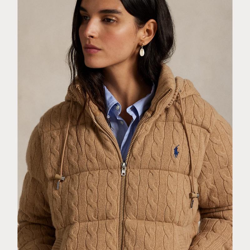 Polo Ralph Lauren - Cable-Knit Wool-Cashmere Puffer Jacket