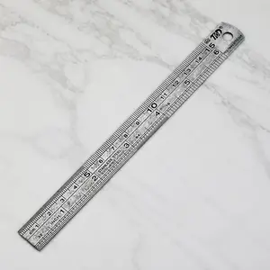 Stainless Steel Ruler with Non-Slip Grip, Double-Sided Scale for Architecture Model DIY, Drafting, Engineering Drawing, Precision Metal Ruler, Anti-Corrosion, Durable Tool for Design and Construction
