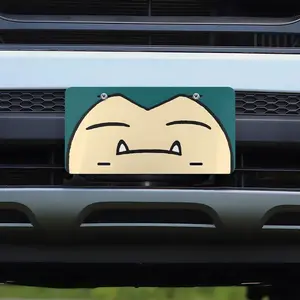Sleepy Monster Vanity Plate, SnorLax-Inspired Art, Cute Anime Style License Plate, Car Accessories Gift