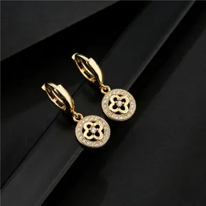 Women's Gold Copper Geometric Dangle Earrings - Gold Statement Earrings, Luxury Charm Party Jewelry, Sports & Outdoor Accessories Complement for Women
