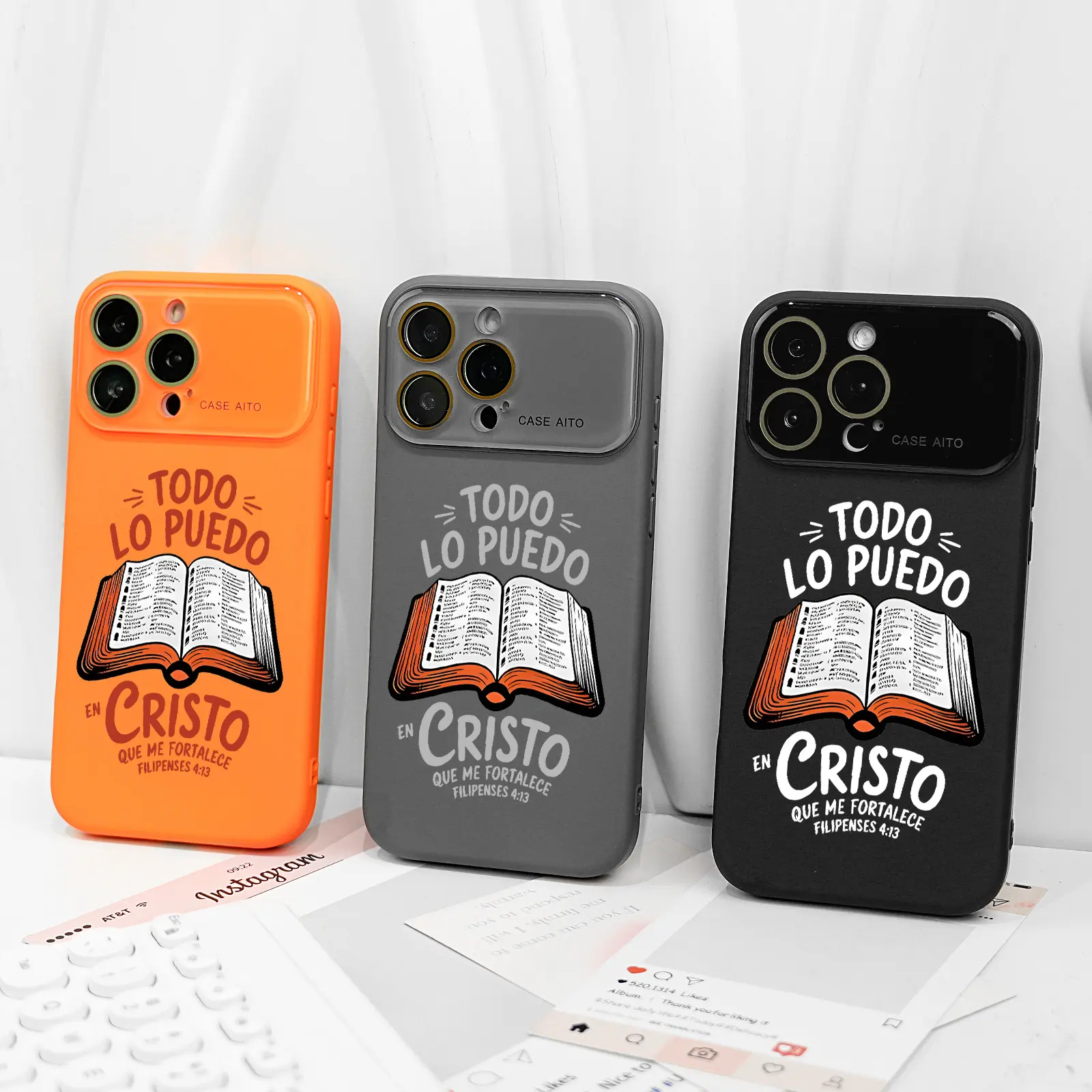 FILIPENSES Silicone Protective Casing for iPhone 17 Pro Max Plus/16/15/14/13/12/11, Chic Cute Dopamine Girl Minimalist Style, Faith God is Gift Design, Durable Shockproof Anti-Scratch Cover Accessory (WC84)