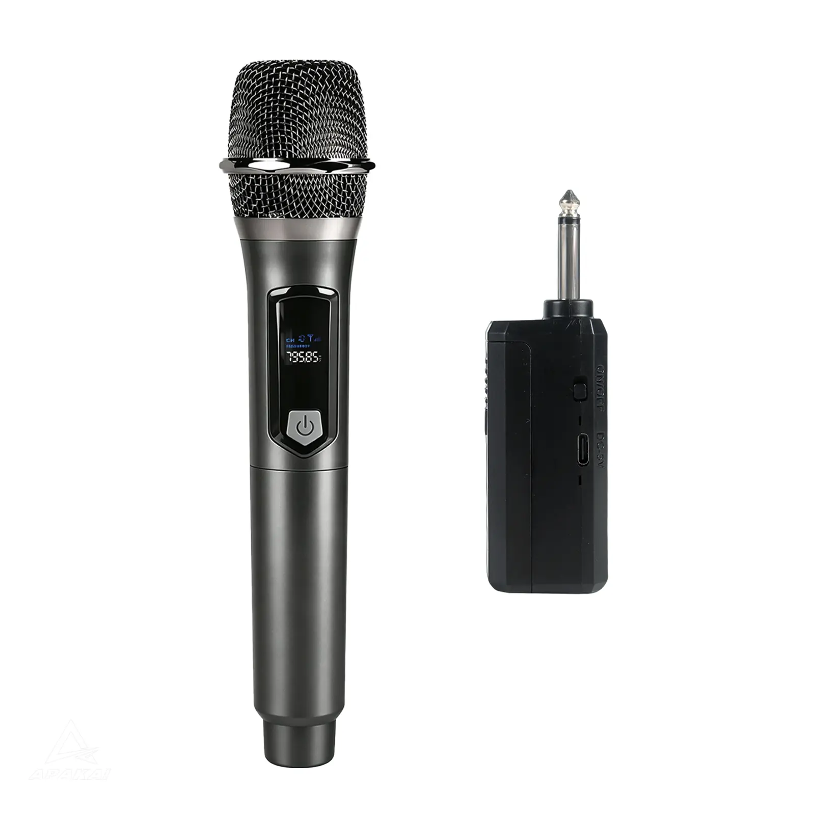 GE1 2.4GHz Wireless Microphone & Receiver Set - 1200mAh Rechargeable Single/Dual Handheld Professional Audio Mics, 50-80M Stable Transmission, 6.35mm Jack, Energy-Saving, Box Pack for Home Karaoke, Wedding Live Broadcast