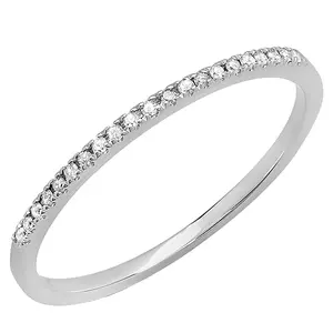 Dazzlingrock Collection 0.08 Carat (Cttw) Round White Diamond Minimalist Stackable Wedding Band for Women in 10K Solid Gold