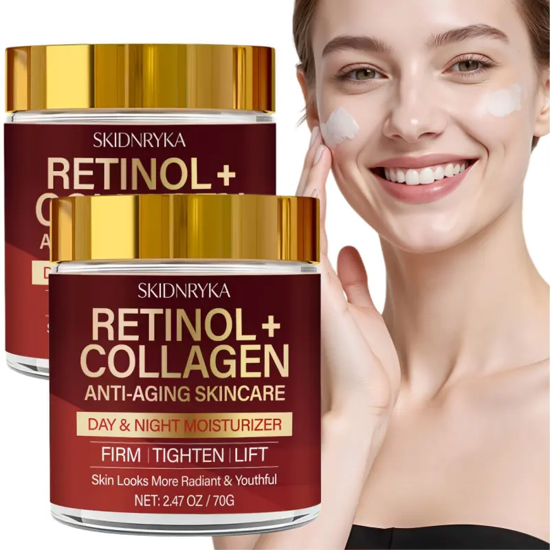 Retinol and Collagen Anti-Aging Cream for Face & Neck, Hydrating Moisturizer with Niacinamide & Hyaluronic Acid for Sensitive Skin, 70g Jar, Hydrate, Moisturizing, Anti Aging Lotion, 70 G, Cream Jar, Formaldehyde Free