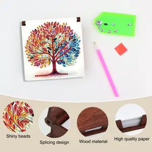 DIY Diamond Art Painting Kit, Animal & Plant Patterns Sticky Note Box with 160 Sticky Note, Decorative, Ideal for Home Office Supplies, Handicrafts