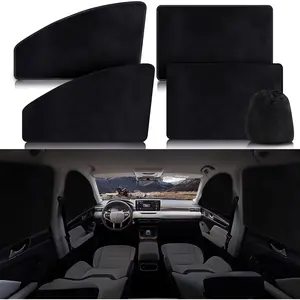 Suede Car Window Shades 4PCS - Car Window Covers for Ultimate Privacy, UV Protection, and Heat Insulation, Side Window Sun Shade Perfect for Camping, Trave