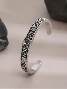 Viking Style Celtic Knot Rune Hammer Bracelet, Fashionable Unisex Open Cuff, Norwegian Accessory, Party Jewelry, Gift Ideas, Word Bracelets, Stackable Bracelets