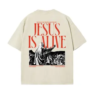 Jesus Is Alive Christian Unisex Washed T-Shirt – Faith-Inspired Style