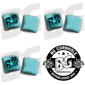 2026 Multiple Bag Models "Aqua Splatter" - ACL Pro Stamped Cornhole Bags - SET OF 4 BAGS