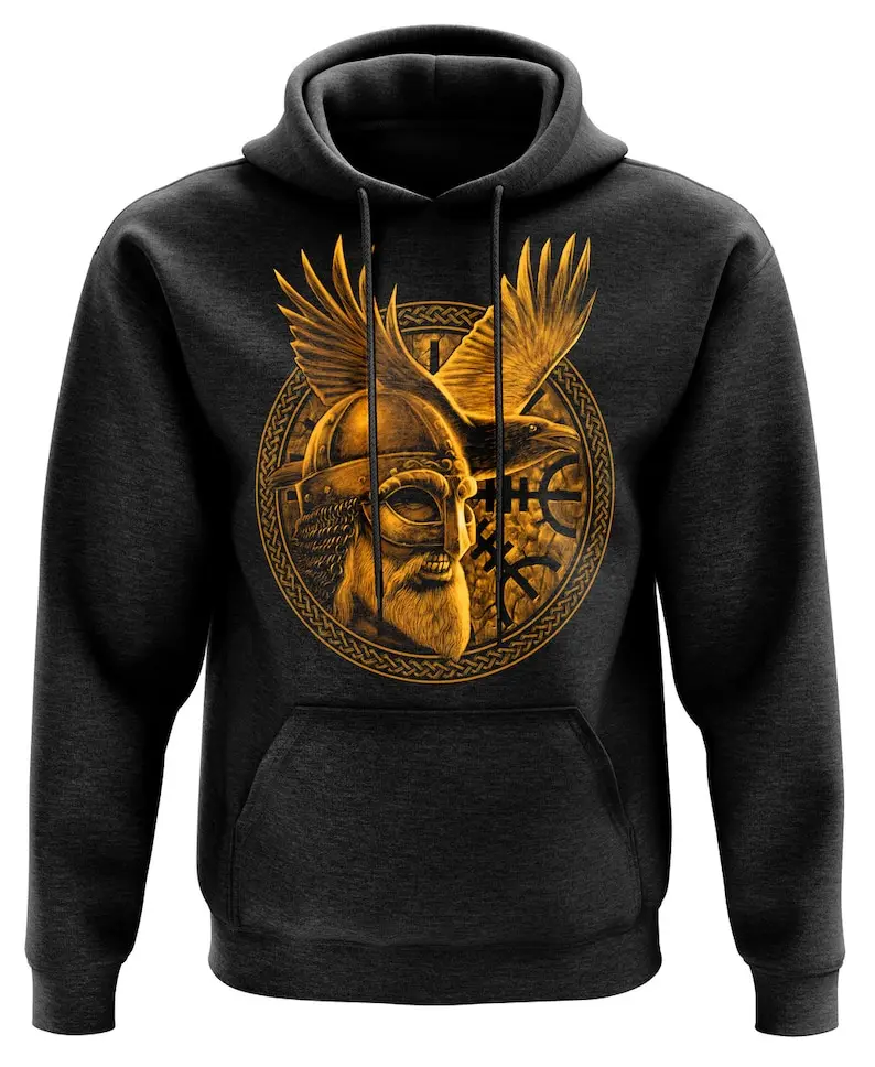 Men's Viking Hoodie Odin Valhalla Norse Mythology Shirt, Viking Hoodie, Viking Sweatshirt, Viking Pullover, Viking Shirt, Viking Clothing, Viking Gift