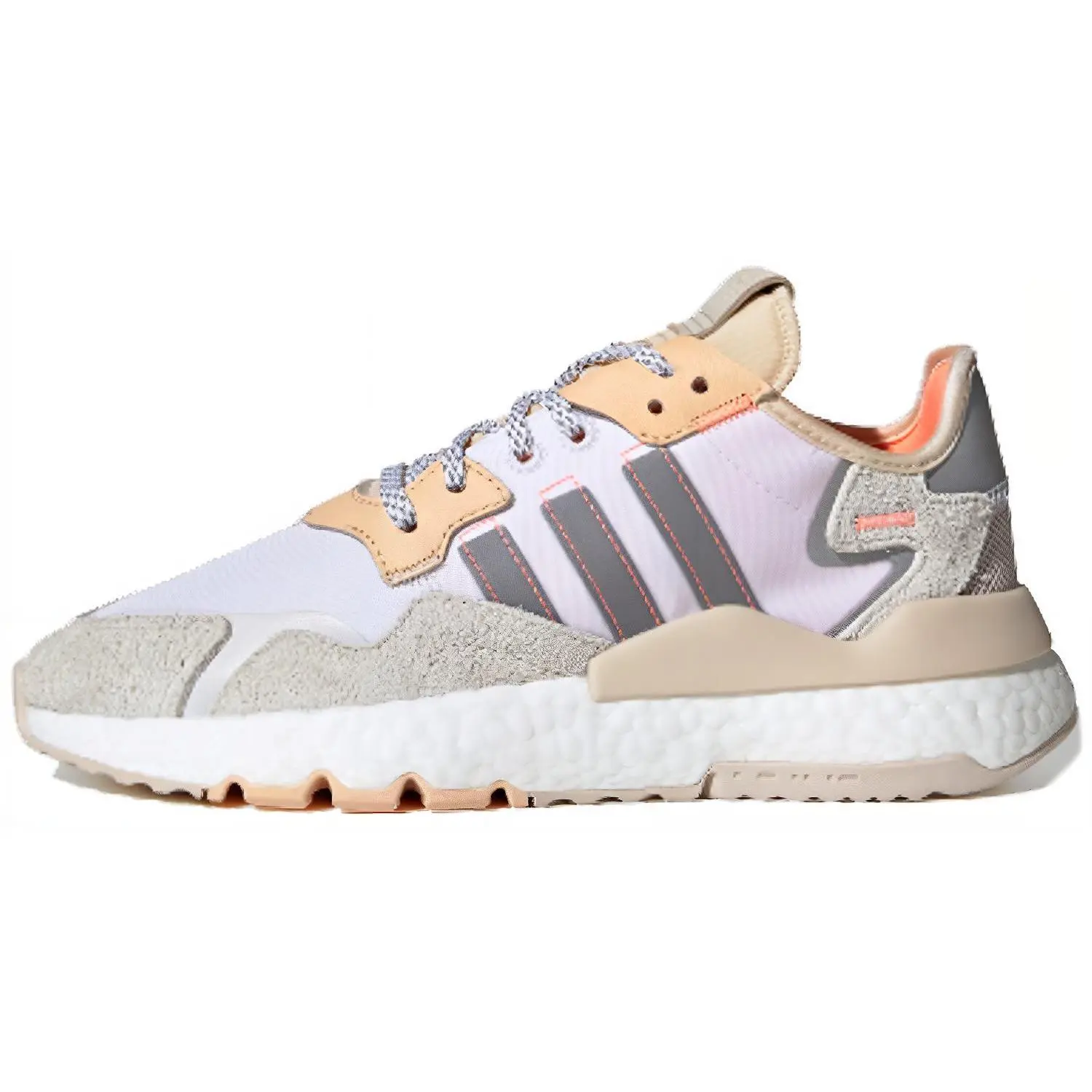 Adidas Nite Jogger White Glow Orange Durable Non-slip Sneakers Women's EF5426