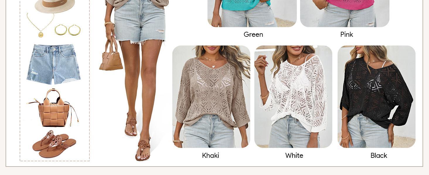Fisoew Women's Bohemian-Inspired Beige Crochet Top with V-Neck #Springtok #TikTokShopJumpstartSale Casual Chic Fisoew Women's Bohemian-Inspired Beige Crochet Top with V-Neck #Springtok #TikTokShopJumpstartSale Casual Chic