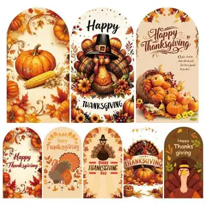 15-day Delivery Happy Thanksgiving Turkey Arch Backdrop Cover for Fall Harvest Party