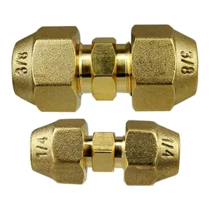 2PCS Hose Connector, 1/4inch & 3/8inch Copper Pipe Extension Joint Connectors,Quick-Connect AC Pipe Connectors,Air Conditioning Pipe Coupling Adapters for Butt Copper Tube