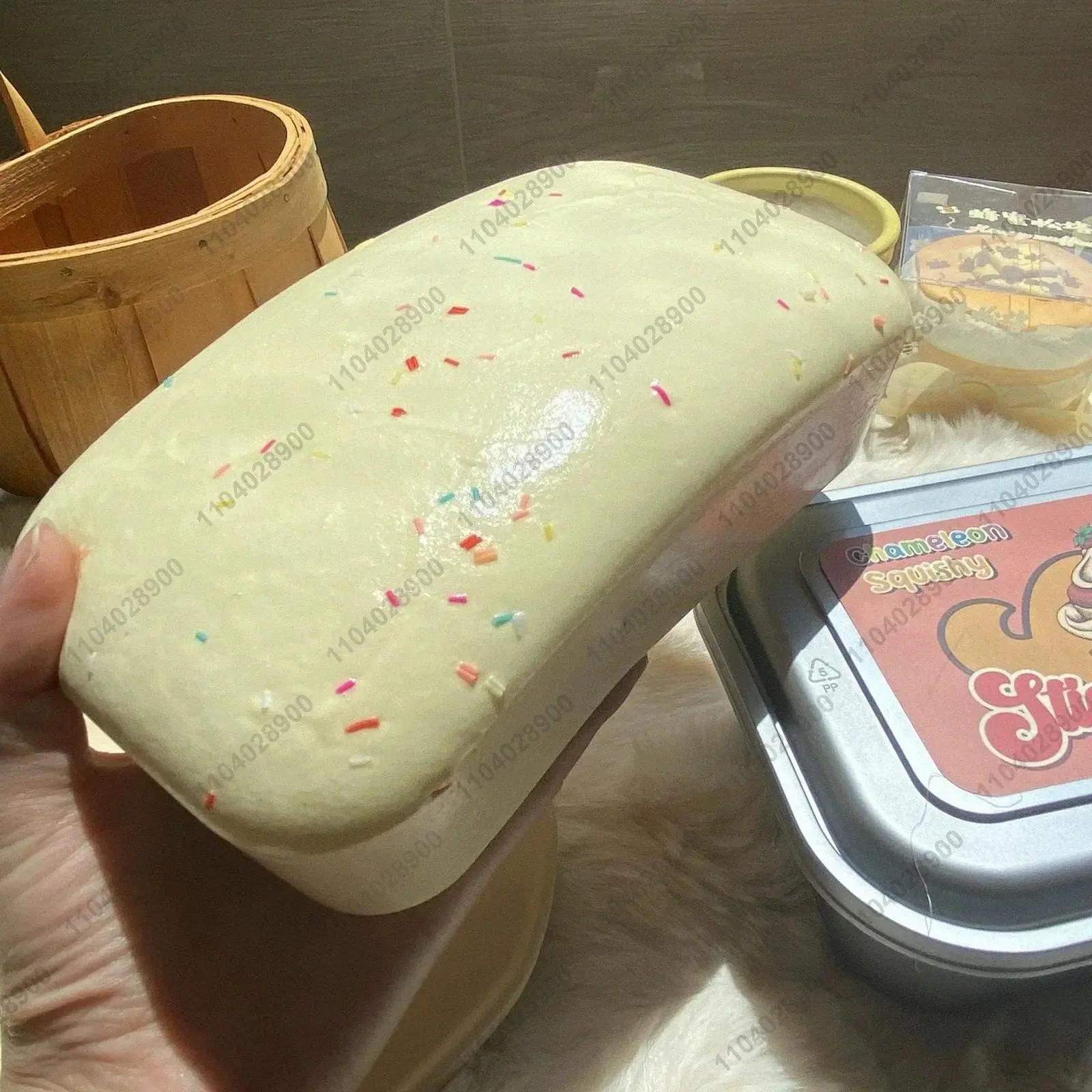 Butter Ice Cream Sticky Box Cake Kawaii Squishy Toy - Slow Rise, Decompression Squeeze, Soft Stress Ball, Squishy Sensory Play, Anti-Stress Hand Relax Gift for Fidget Toy Lovers