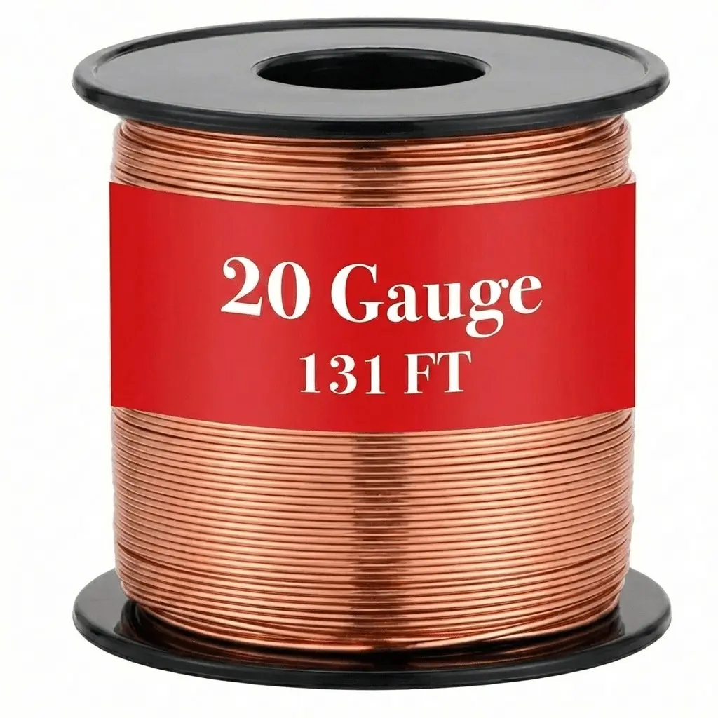 Pure Bare Copper Wire Spool - 20 Gauge, 131 Ft, No Excess Waste, for Gardening, Electroculture, Customized Craft Projects