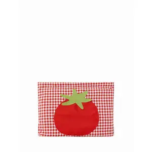 Cider TOMATO PATTERN PLAID MAKEUP BAG