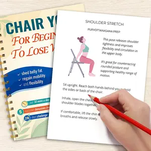 Chair Yoga Weight Loss Book Zero Basic Women's Chair Yoga Tutorial, 10-minute daily home workout manual for efficient fat burning, improved posture and flexibility