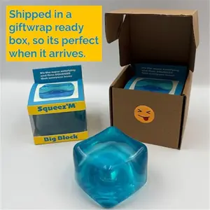 Premium Big Block Squeez Cube - Extra Large 35% Bigger Than Standard Squishy Cube, Stress Relief Toy for Kids & Adults 3+
