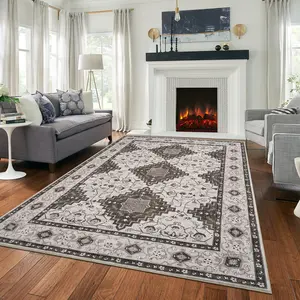 【GARVEE】Washable Area Rugs and Runners in Multiple Sizes (2x6 to 10x13) with Vintage Oriental Floral Designs, Soft Low Pile, Non-Slip Backing, Foldable and Durable for Living Room, Bedroom, Kitchen, and Office