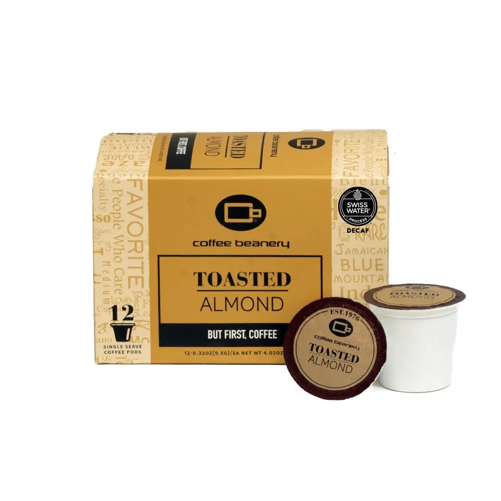 Toasted Almond Flavored Decaf Coffee Pods Toasted Almond Flavored Decaf Coffee Pods