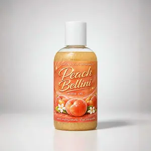 Sayles & Co. 8oz Peach Bellini Body Oil with Shimmer for Daily Hydration and Nourishment