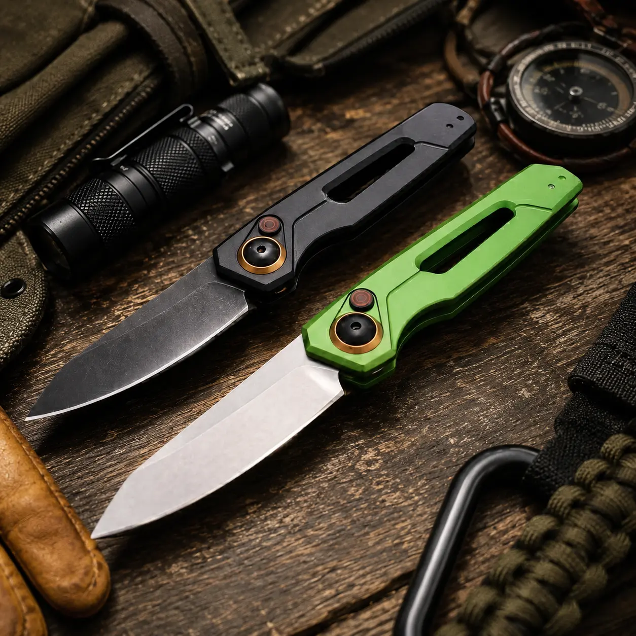 7550 EDC Folding Pocket Knife with Reverse Tanto CPM154 Blade, Aircraft-Grade Aluminium Handle - Button Lock Outdoor Survival Tool for Men, Camping, and Hiking, Edc Survival Tool, Outdoor Edc Tools