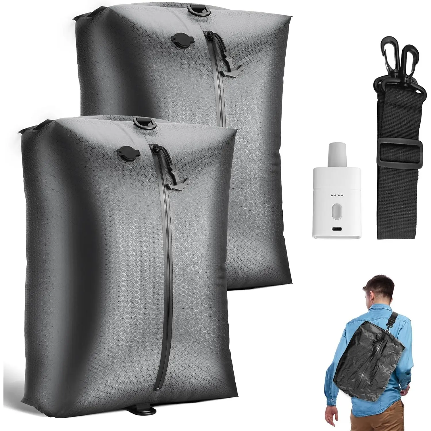 Travel Vacuum Bags with  Pump,  Vacuum Compression Bags for Suitcase, Space Saver for Luggage, Airtight & ,  for Frequent Travelers & Business Trips (2-Pack)