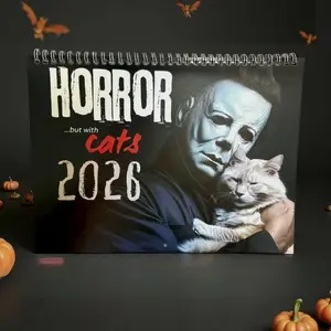 2026 Horror Cat Calendar - Kitten Calendar, Monthly Planner, 12-Month Wall Planner with Funny Horror Movie Villains - Creepy Cute Home Decor, Gag Gift for Movie Lovers