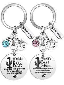 Zimoxuan 1 PC Mother/father Charm Keychain, Casual Style Jewelry Gift for Mom Dad, Perfect for Birthdays, Anniversaries & Holidays