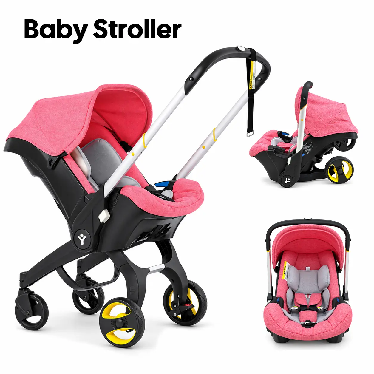 Cochildor Convertible High-View Baby Stroller, All-in-1 Lightweight Folding Travel Carriage with Reversible Seat, Waterproof Design, Sun Shade Protection & Cooling Function, Latch Base-Free Infant Stroller for Boys & Girls 3-6 Months, Mother's Day Gift