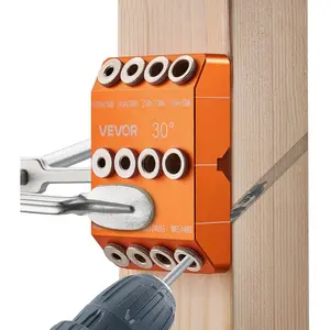 VEVOR Drill Guide, 30/45/ 90 Degree Angle 4 Sizes Portable Precision Drilling Guide Jig, for Drilling Angled or Horizontal Holes, Aluminum Alloy, for Deck Cable Railing Wood Post Stair Handrail