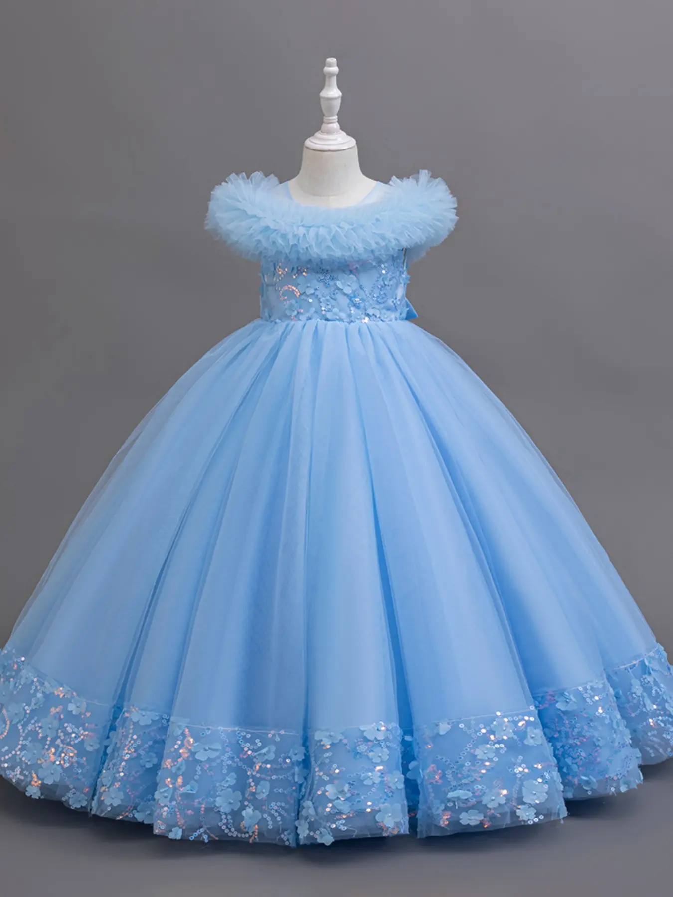 Princess Bubble Dress for Girls, Birthday Party Flower Girl Gown, Elegant  Short Sleeve Fitted Dress, Solid Pattern, Solid Colored Dress - TikTok Shop