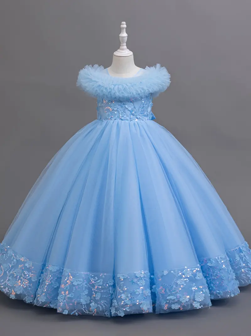 navy blue dress for baby girl Blue Prom Dresses – Babyboo Fashion main image 1