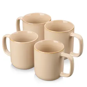 vancasso PLA Series Stoneware Coffee Mugs Set of 4, 12/16 oz Ceramic Coffee Cups with Double-Sided Reactive Glaze, Dishwasher & Microwave Safe, for Coffee, Tea, Iced Coffee, Cold Brew, Cocoa & Milk