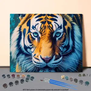 Tiger Theme Series DIY Oil Painting without Frame, DIY Paint By Number Hanging Kit For Beginner, DIY Home Decor