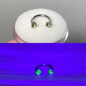 Uranium Horseshoe Ring, Septum Ring, Earring, body jewelry, 316L surgical steel