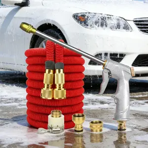 High-Pressure Expandable Car Wash Hose Set with Adjustable Nozzle, 7.5m Durable Garden and Cleaning Hose for Easy Use, Garden Water Hose, Portable Garden Hose