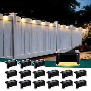 8/12 Pack Solar Deck Lights-Solar Pool Lights Waterproof LED Outdoor Decorations Solar Step-Lights Warm Yellow Light,Auto On/Off for Outdoor Stairs,Fence,Patio,Yard,Step Garden And Pathway