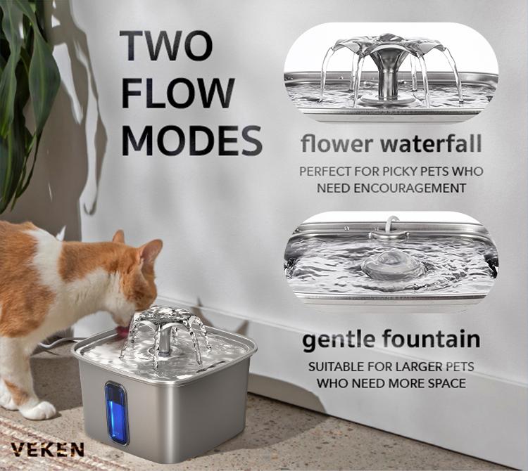 【Veken】 Innovation Award Winner Stainless Steel Cat Water Fountain, 108oz/3.2L Automatic Pet Fountain Dog Water Dispenser with Replacement Filters & Silicone Mat for Cats, Dogs, Multiple Pets,Petlovers 【Veken】 Innovation Award Winner Stainless Steel Cat Water Fountain, 108oz/3.2L Automatic Pet Fountain Dog Water Dispenser with Replacement Filters & Silicone Mat for Cats, Dogs, Multiple Pets,Petlovers