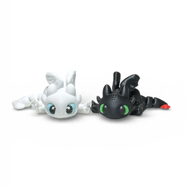 How To Train Your Dragon Fidget Toys; Night Fury & Light Fury Mini 3D printed Fidgets