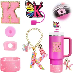 6PCS Cup Accessories for Stanley Cup 30oz 40oz - Tumbler Initials Cute Decoration for Stanley Letter K