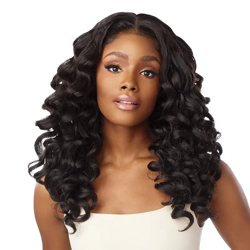 CURLS KINKS&CO Glueless Kinky Wand Curl Wig, 20 Inch HD Lace Y-Part with Natural Textured Edges, Natural Glueless Wig, Glueless Wigs