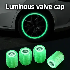 4Pcs Car Luminous Tire Valve Caps Tyre Fluorescent Accessories For Land Rover Range Rover Evoque Velar Defender Discovery Freelander Land Cruiser