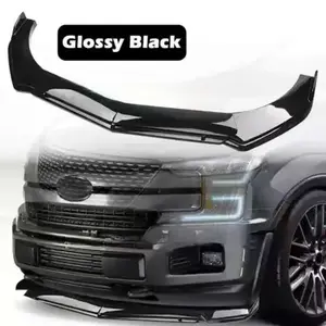 For Ford F150 F-150 Truck Gloss Black Front Bumper Lip Splitter Spoiler Body Kit